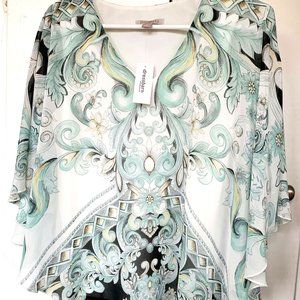 NWT Roz & Ali Poncho Blouse